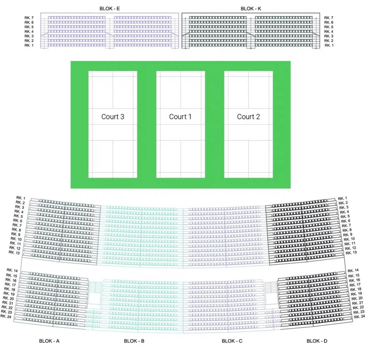 Thông tin sơ đồ chỗ ngồi tại nhà thi đấu SJF Bank Arena tại giải Denmark Open 2026